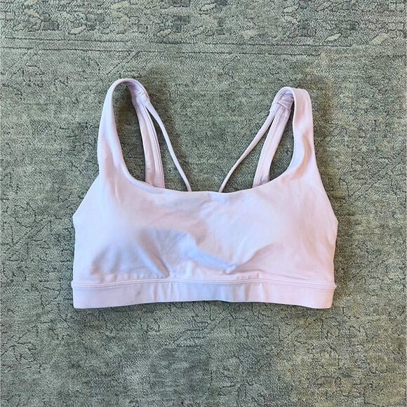 Athleta Exhale Bra Begonia M Light Pink Sports Bra - Picture 3 of 4